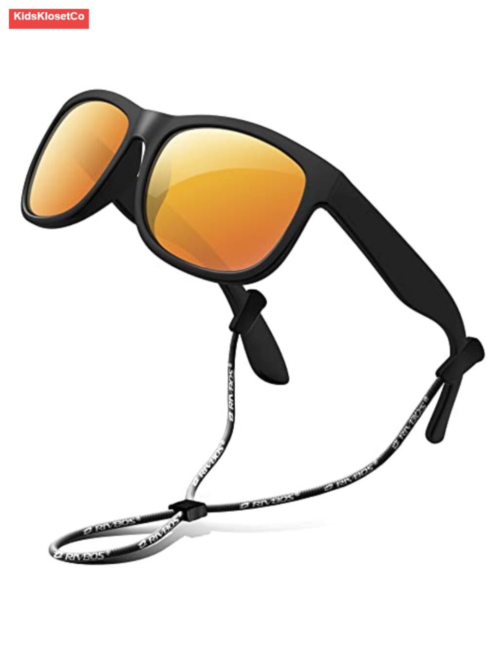 Kids Polarized Sunglasses with Strap UV Protection Rubber Frame Plastic Lens